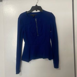 Bcbgmaxazria Jaynie Peplum top, deep royal blue, size xxs